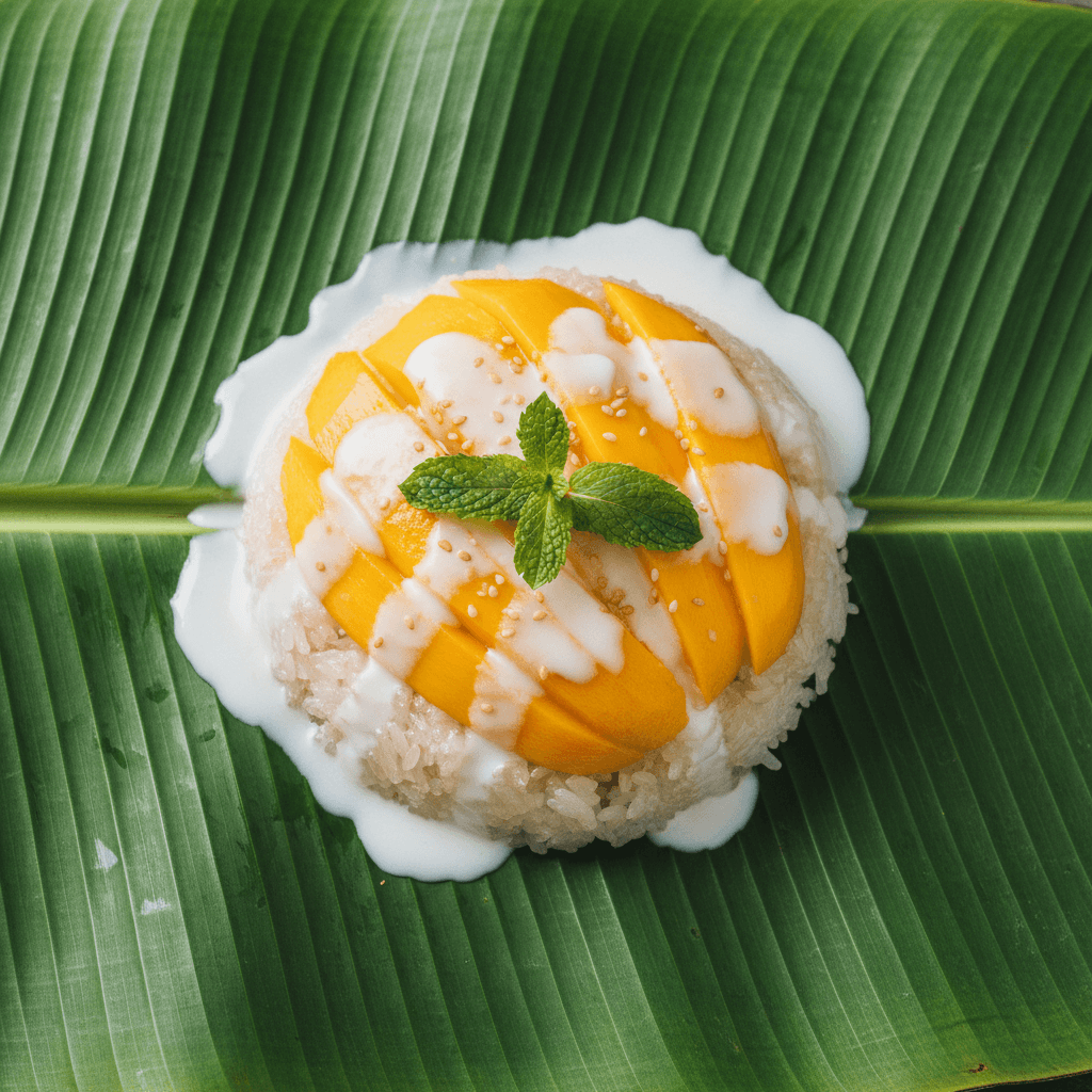 Mango sticky rice dessert